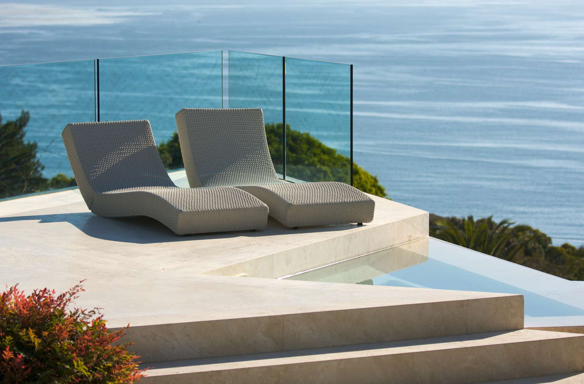 Private villa pool with sea view in Mykonos